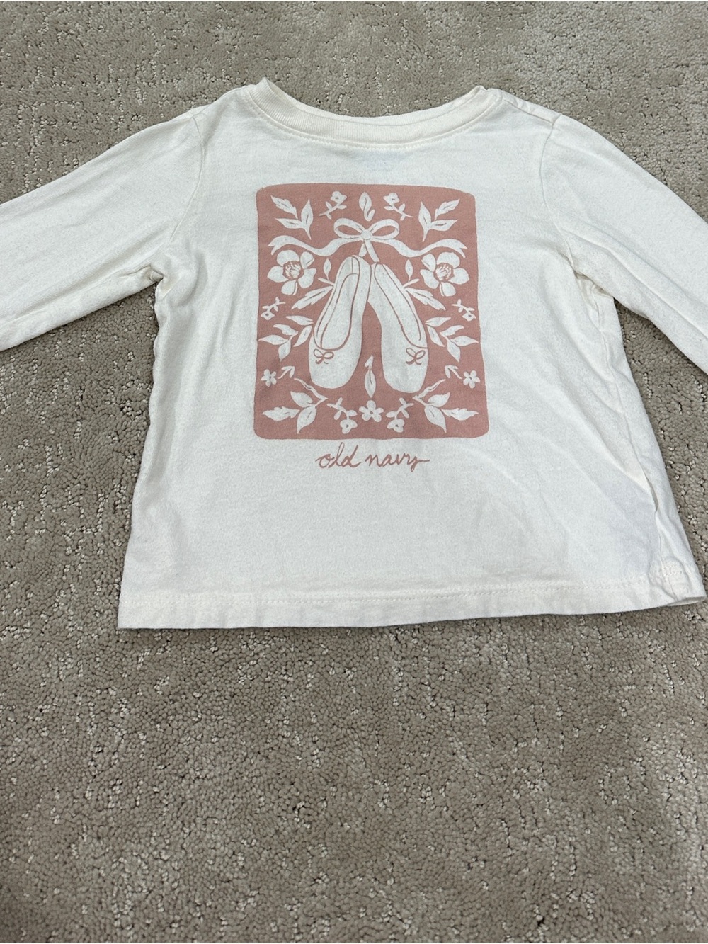 Toddler Girls Ballet Shoes Graphic Long Sleeve Shirt